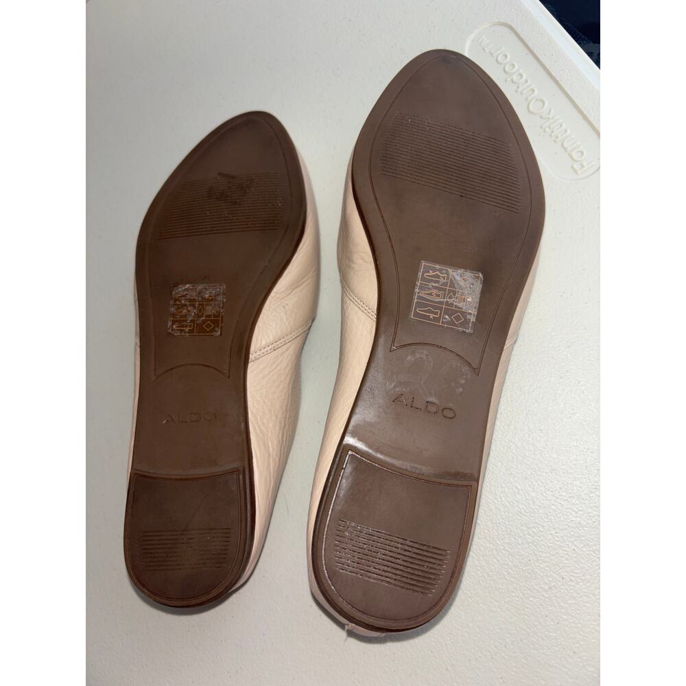Aldo Soft Leather Nude Ballet Flats Size 7 - Picture 6 of 6